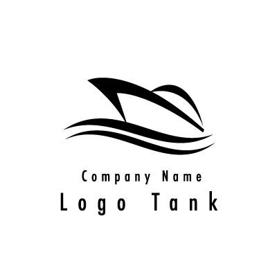 船と波のロゴ 黒 / 単色 / シンプル / クール / 船 / 波 / 海 / ボート / ロゴ作成 / ロゴマーク / ロゴ / 制作 /,ロゴタンク,ロゴ,ロゴマーク,作成,制作