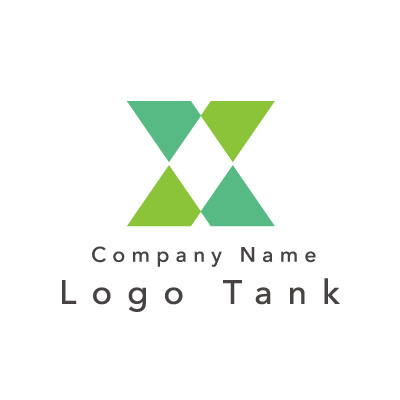 Xをイメージしたシンプルなロゴ 緑 / 黄緑 / クリーン / 清潔 / シンプル / ナチュラル / クリニック / IT / 製造 / ネット / ロゴ作成 / ロゴ / ロゴマーク / 制作 /,ロゴタンク,ロゴ,ロゴマーク,作成,制作