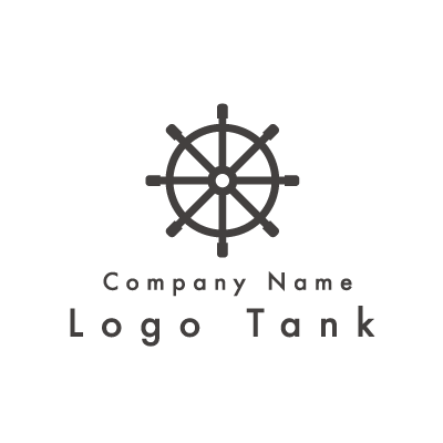 船の舵のシンプルなロゴ