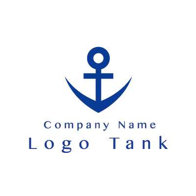船の錨をイメージしたロゴ 青 / 単色 / 船 / 海 / 貿易 / シンプル / クール / IT / スポーツ / ショップ / ロゴ作成 / ロゴマーク / ロゴ / 制作 /,ロゴタンク,ロゴ,ロゴマーク,作成,制作