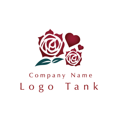高級感ある薔薇とハートのロゴ