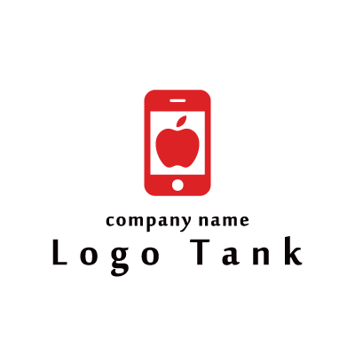 アップルとスマホのロゴ スマートフォン / スマホ / アップル / りんご / アイコン / IT / WEBサービス / ショップ / ロゴ / 作成 / 制作 /,ロゴタンク,ロゴ,ロゴマーク,作成,制作