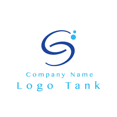 Sの文字と水をイメージしたロゴ S / 青 / 水 / シンプル / クール / ナチュラル / 水道 / 水 / クリーン / 清掃 / ロゴ作成 / ロゴマーク / ロゴ / 制作 /,ロゴタンク,ロゴ,ロゴマーク,作成,制作