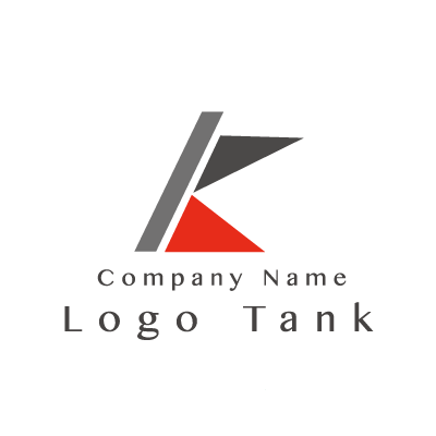シンプルな図形で表したKのロゴ 三角 / K / 赤 / 黒 / シンプル / 洗練 / スタイリッシュ / 建築 / 製造 / IT / 通信 / ネット / ロゴ作成 / ロゴ / ロゴマーク /,ロゴタンク,ロゴ,ロゴマーク,作成,制作