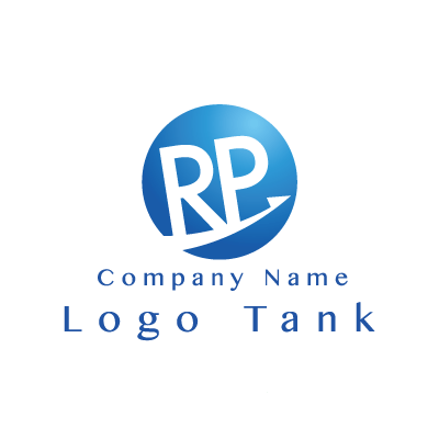 RとPと矢印のロゴ 青 / グラデーション / R / P / シンプル / クール / 上昇 / 成長 / IT / 建築 / 製造 / ネット / 通信 / ロゴ作成 / ロゴマーク / ロゴ / 制作 /,ロゴタンク,ロゴ,ロゴマーク,作成,制作