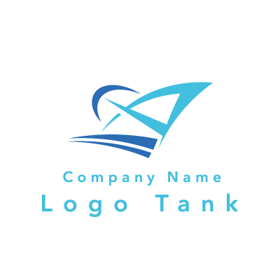 Aの文字をベースに船のロゴ A / 青 / 水色 / シャープ / クール / スタイリッシュ / 船 / スポーツ / IT / 前進 / ロゴ作成 / ロゴマーク / ロゴ / 制作 /,ロゴタンク,ロゴ,ロゴマーク,作成,制作