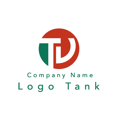 TとVの文字を融合したロゴ T / V / 赤 / 緑 / イタリア / シンプル / ナチュラル / 建築 / IT / ネット / 通信 / ロゴ作成 / ロゴマーク / ロゴ / 制作 /,ロゴタンク,ロゴ,ロゴマーク,作成,制作