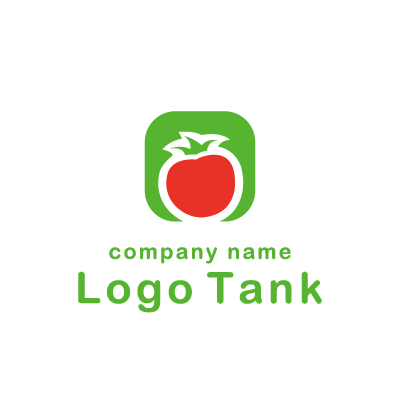 新鮮なトマトのスクエア型ロゴ