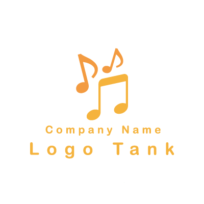 明るい音符のロゴ 暖色 / 音符 / シンプル / ポップ / 楽しい / 音楽 / 教育 / ショップ / ロゴ作成 / ロゴマーク / ロゴ / 制作 /,ロゴタンク,ロゴ,ロゴマーク,作成,制作