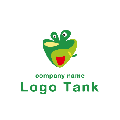 カエルと植物のユニークなロゴ