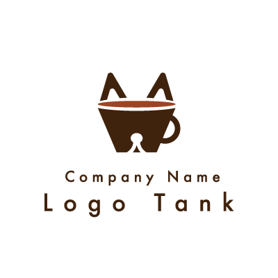 猫とカフェをイメージしたロゴ 猫 / 単色 / コーヒー / シンプル / ポップ / オシャレ / カフェ / 喫茶 / フード / ロゴ作成 / ロゴマーク / ロゴ / 制作 /,ロゴタンク,ロゴ,ロゴマーク,作成,制作