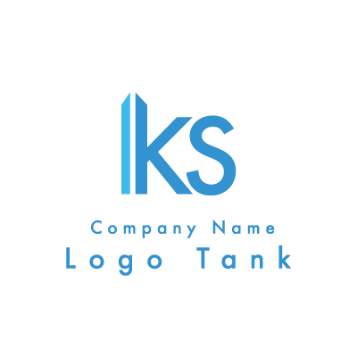 KとSと建設イメージのロゴ K / S / 水色 / シンプル / クール / 安心 / 信頼 / 建設 / 建築 / 不動産 / 建物 / ロゴ作成 / ロゴマーク / ロゴ / 制作 /,ロゴタンク,ロゴ,ロゴマーク,作成,制作