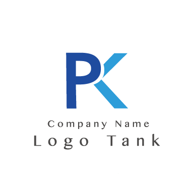PとKが融合したロゴ P / K / 青 / シンプル / クール / IT / ネット / 通信 / 士業 / ロゴ作成 / ロゴマーク / ロゴ / 制作 /,ロゴタンク,ロゴ,ロゴマーク,作成,制作