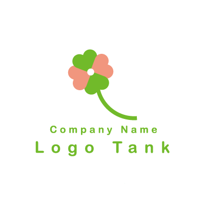 ピンクと緑のクローバーのロゴ 緑 / ピンク / クローバー / シンプル / ナチュラル / 自然 / クリニック / ショップ / エコ / セラピー / ロゴ作成 / ロゴマーク / ロゴ / 制作 /,ロゴタンク,ロゴ,ロゴマーク,作成,制作