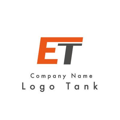 EとTのロゴ オレンジ / グレー / E / T / シンプル / クール / スタイリッシュ / 建設 / 製造 / 建築 / IT / ロゴ作成 / ロゴマーク / ロゴ / 制作 /,ロゴタンク,ロゴ,ロゴマーク,作成,制作