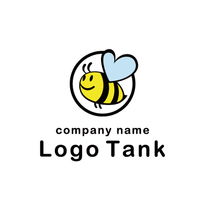 かわいいミツバチのキャラクターロゴ