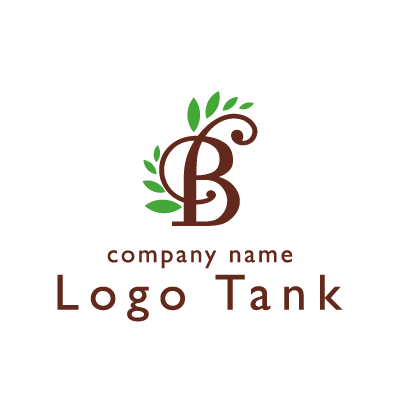 葉っぱと「B」のロゴ