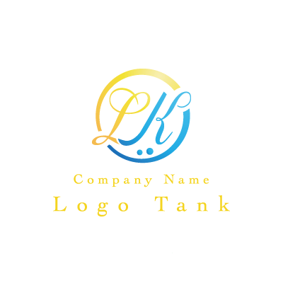 LとKのロゴ L / K / 黄色 / 青 / シンプル / ナチュラル / 綺麗 / 美容 / サロン / エステ / ロゴ作成 / ロゴマーク / ロゴ / 制作 /,ロゴタンク,ロゴ,ロゴマーク,作成,制作