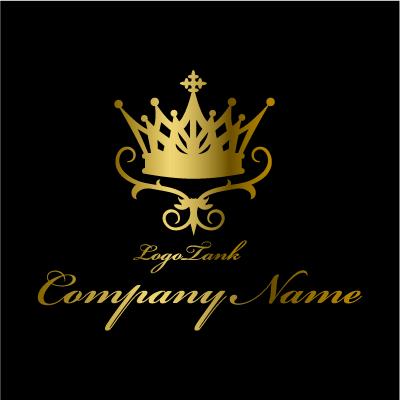 ゴールドの王冠デザインロゴ