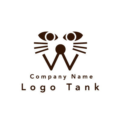 猫の顔のロゴ 茶色 / 猫 / シンプル / モダン / クリニック / 動物 / ショップ / ロゴ作成 / ロゴマーク / ロゴ / 制作 /,ロゴタンク,ロゴ,ロゴマーク,作成,制作
