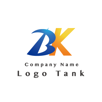 BとKのロゴ グラデーション / B / K / シンプル / クール / 建築 / 製造 / IT / ロゴ作成 / ロゴマーク / ロゴ / 制作 /,ロゴタンク,ロゴ,ロゴマーク,作成,制作