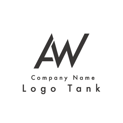 AとWのロゴ 単色 / A / W / シンプル / モダン / カジュアル / IT / ショップ / ネット / ロゴ作成 / ロゴマーク / ロゴ / 制作 /,ロゴタンク,ロゴ,ロゴマーク,作成,制作