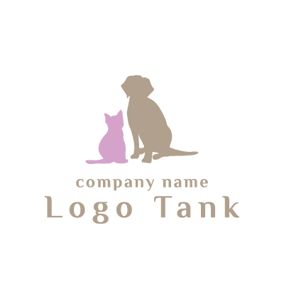 スタイリッシュな犬と猫のロゴ