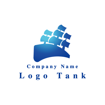 船のロゴ 青 / グラデーション / 船 / シンプル / スタイリッシュ / 建築 / IT / ショップ / ロゴ作成 / ロゴマーク / ロゴ / 制作 /,ロゴタンク,ロゴ,ロゴマーク,作成,制作