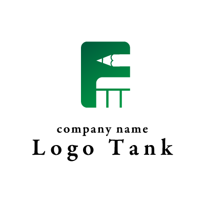 Fと鉛筆・消しゴムモチーフのロゴ
