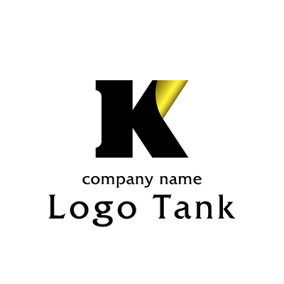 Kの一部に金のグラデーションを使ったロゴ 未設定,ロゴタンク,ロゴ,ロゴマーク,作成,制作