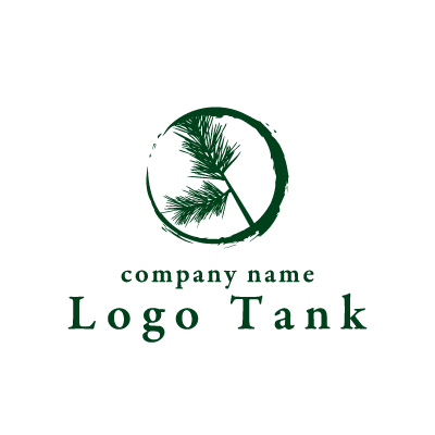 和風っぽい植物のロゴ グリーン / 緑 / 植物 / 木 / 旅館 / ナチュラル / クール / 和風 / シック / 自然 / ロゴマーク / ロゴ / ロゴ制作 / 作成 /,ロゴタンク,ロゴ,ロゴマーク,作成,制作