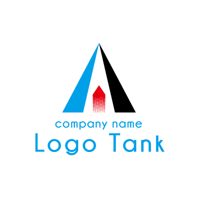 スピード感のあるAのロゴ アルファベット / A / シンプル / 道 / スピード / ブルー / 黒 / 赤 / ロゴ / ロゴデザイン / ロゴ制作 /,ロゴタンク,ロゴ,ロゴマーク,作成,制作