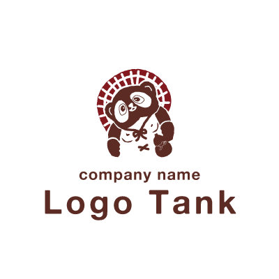 茶色のタヌキの置物のロゴ