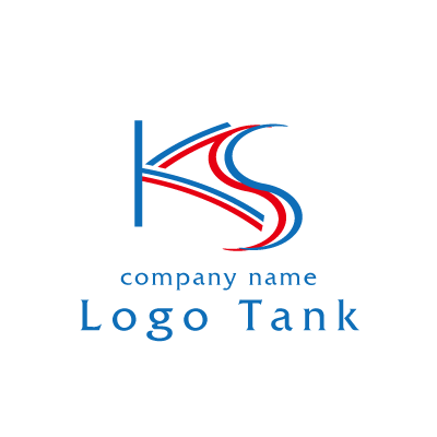「K」と「S」をモチーフ化したロゴマーク。 レッド / ブルー / 赤 / 青 / ｋ / レール / アルファベット / イニシャル / 美容院 / クリニック / 団体 / ポップ / シンプル / モダン / スタイリッシュ / ロゴマーク / ロゴ / ロゴ制作 / 作成 /,ロゴタンク,ロゴ,ロゴマーク,作成,制作