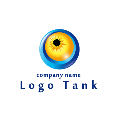 太陽と青いリングのロゴ 未設定,ロゴタンク,ロゴ,ロゴマーク,作成,制作