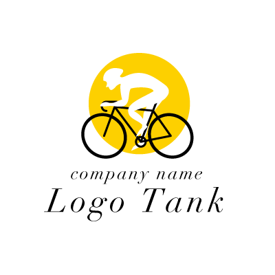 ロードバイクのロゴ ロードバイク / 自転車 / サイクル / サイクリング / バイク / チーム / サークル / ショップ / 黄色 / オレンジ / 丸 / ロゴ / ロゴデザイン / ロゴ制作 /,ロゴタンク,ロゴ,ロゴマーク,作成,制作