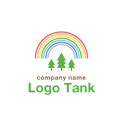 虹と森（木）のロゴ 虹 / 虹色 / 木 / 林 / 森 / 自然 / エコ /,ロゴタンク,ロゴ,ロゴマーク,作成,制作