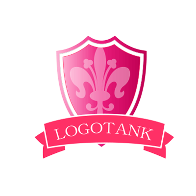 ピンクの可愛い盾ロゴ