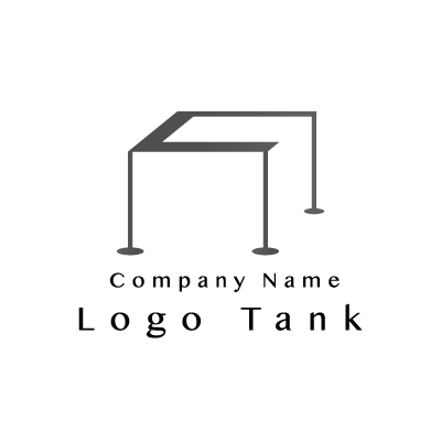 箱みたいな机のロゴ グレー / 単色 / 机 / シンプル / モダン / 建築 / ショップ / 家具 / 箱 / BOX /,ロゴタンク,ロゴ,ロゴマーク,作成,制作