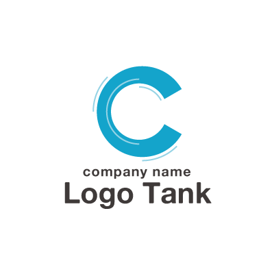 クリーンなアルファベット「C」のロゴ