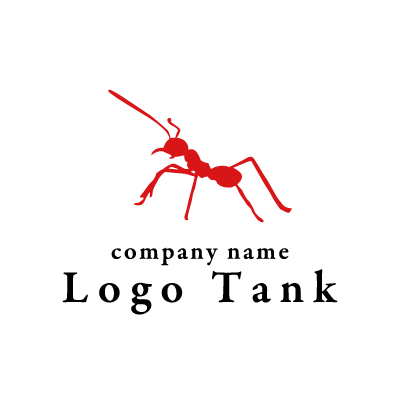 赤いアリのイラストのロゴ