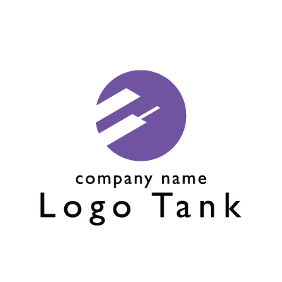 紫の円と白線のロゴ 未設定,ロゴタンク,ロゴ,ロゴマーク,作成,制作