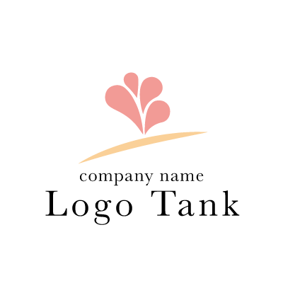 湧き上がるハートのロゴ ハート / ピンク / ベージュ / シンプル / ロゴ / ロゴデザイン / ロゴマーク /,ロゴタンク,ロゴ,ロゴマーク,作成,制作