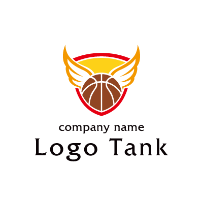 翼とバスケットボールのロゴ