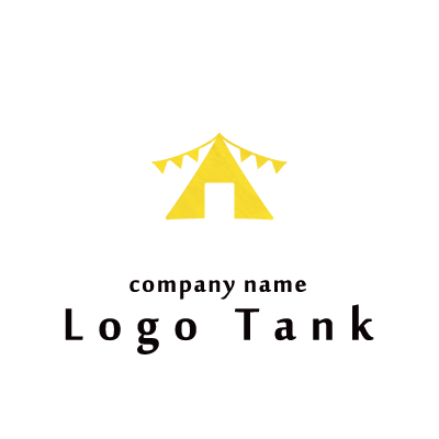 テントをモチーフにしたロゴ 黄色 / イエロー / アウトドア / イベント / 団体 / ショップ /,ロゴタンク,ロゴ,ロゴマーク,作成,制作