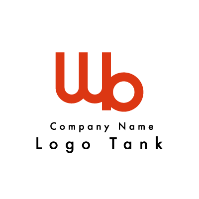 Wとbが融合したロゴ 単色 / W / b / シンプル / フラット / ネット / IT / 物販 / 個人 / ベンチャー /,ロゴタンク,ロゴ,ロゴマーク,作成,制作