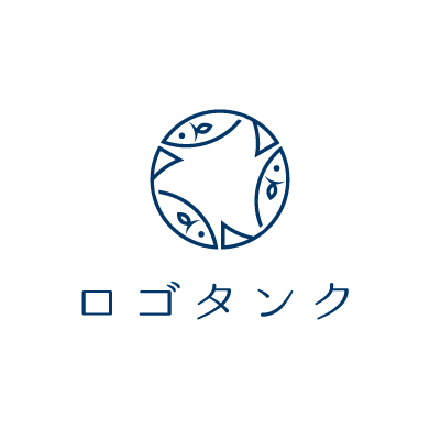 家紋風の魚のロゴ