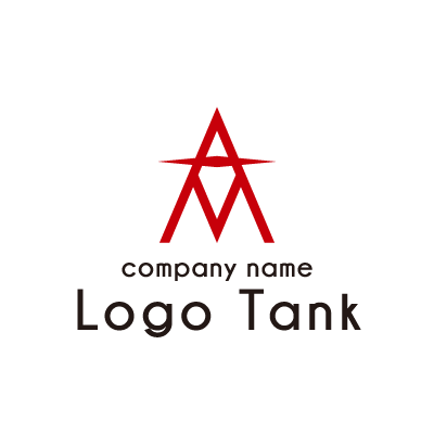 「A」と「M」を組み合わせたロゴ 赤 / レッド / 黒 / ブラック / アルファベット / A / M / スタイリッシュ / クール / シンプル /,ロゴタンク,ロゴ,ロゴマーク,作成,制作