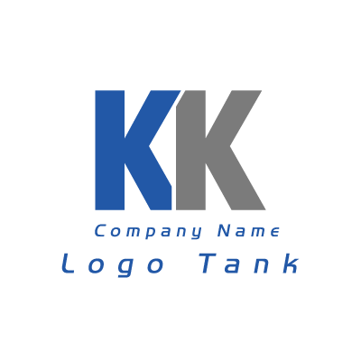 KKのロゴ K / 青 / シンプル / フラット / 製造 / 建築 / 建設 / IT / ネット / flame /,ロゴタンク,ロゴ,ロゴマーク,作成,制作