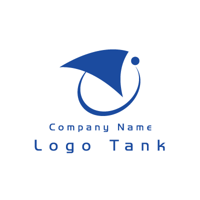シンプルなカイトのロゴ 青 / シンプル / クール / IT / ネット / flame / 建築 / ショップ / 団体 /,ロゴタンク,ロゴ,ロゴマーク,作成,制作
